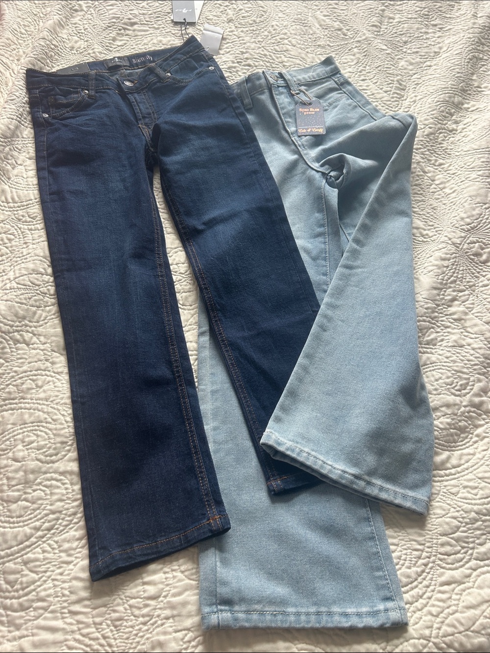 NWT girls 8 Jeans 7 For All Mankind Slimmy and soho blue denim cute & comfy